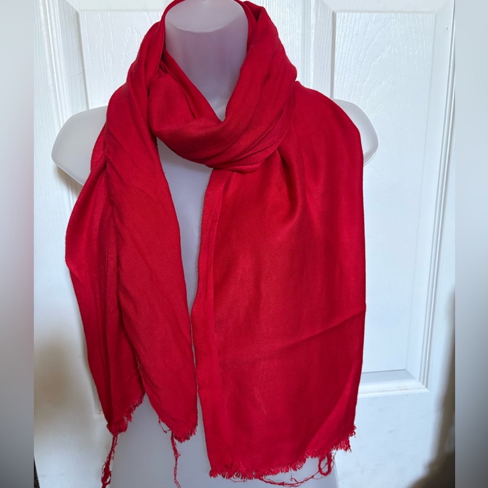Bright Red Lightweight Scarf — Bold Statement Wrap
